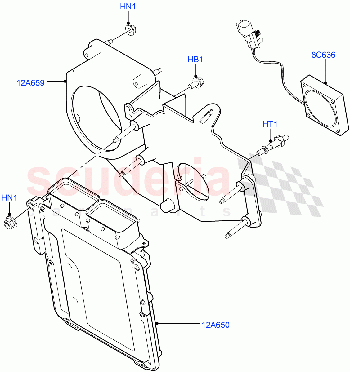 Engine Modules And Sensors (3.0L DOHC GDI SC V6 PETROL, RHD) ((V) FROMEA000001) of Land Rover Land Rover Discovery 4 (2010-2016) [3.0 DOHC GDI SC V6 Petrol]