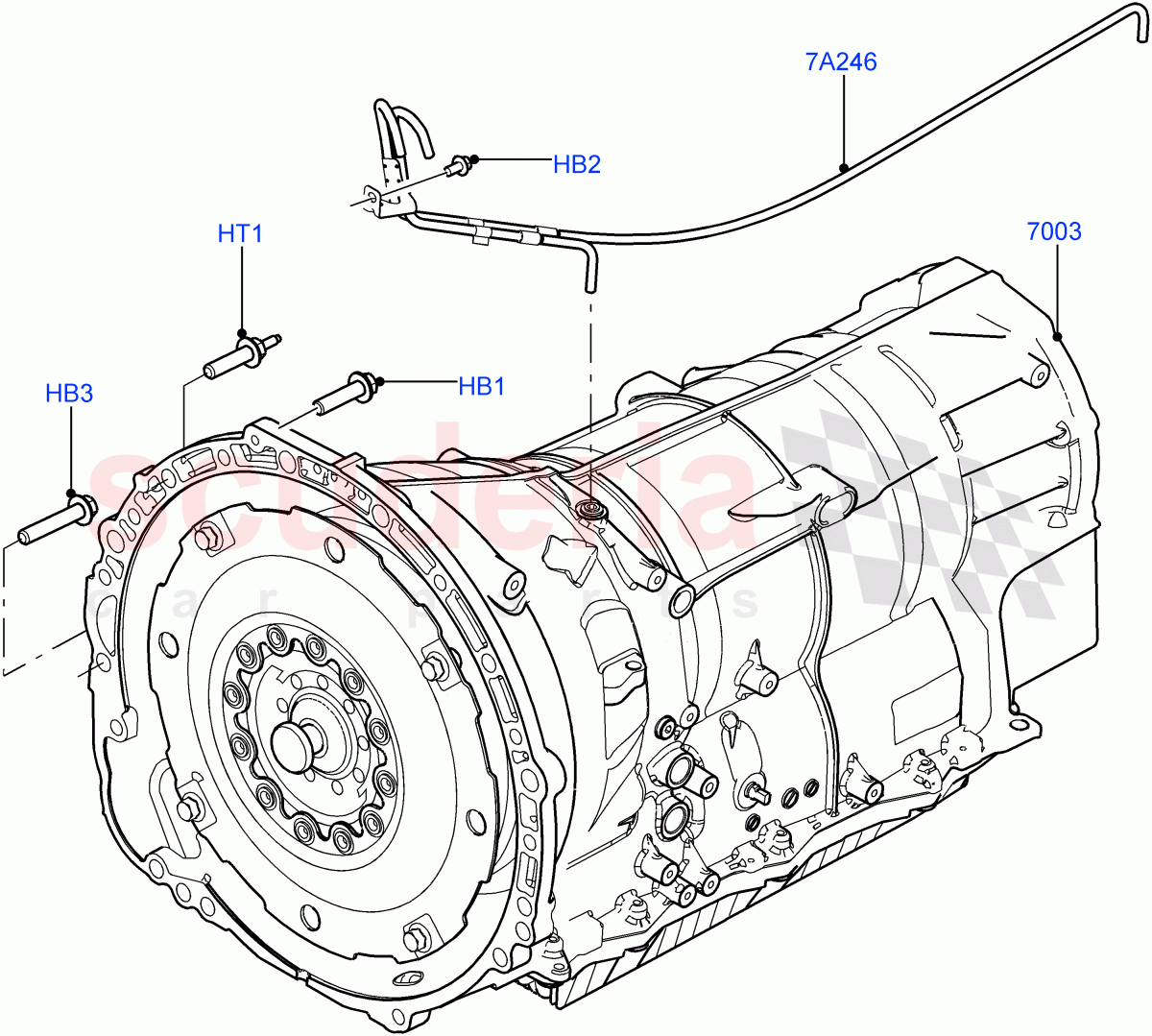 Auto Trans Assy & Speedometer Drive (3.0 V6 Diesel, 8 Speed Auto Trans ZF 8HP70 4WD) ((V) FROMCA000001) of Land Rover Land Rover Range Rover Sport (2010-2013) [5.0 OHC SGDI NA V8 Petrol]