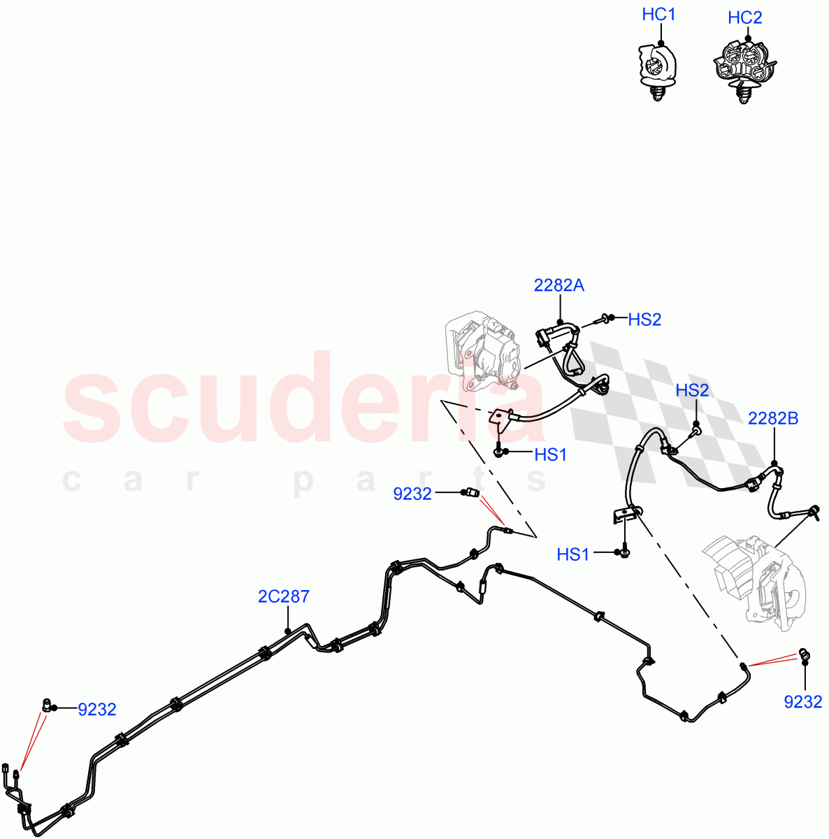 Rear Brake Pipes (Nitra Plant Build) ((V) FROMM2000001) of Land Rover Land Rover Discovery 5 (2017+) [3.0 I6 Turbo Diesel AJ20D6]