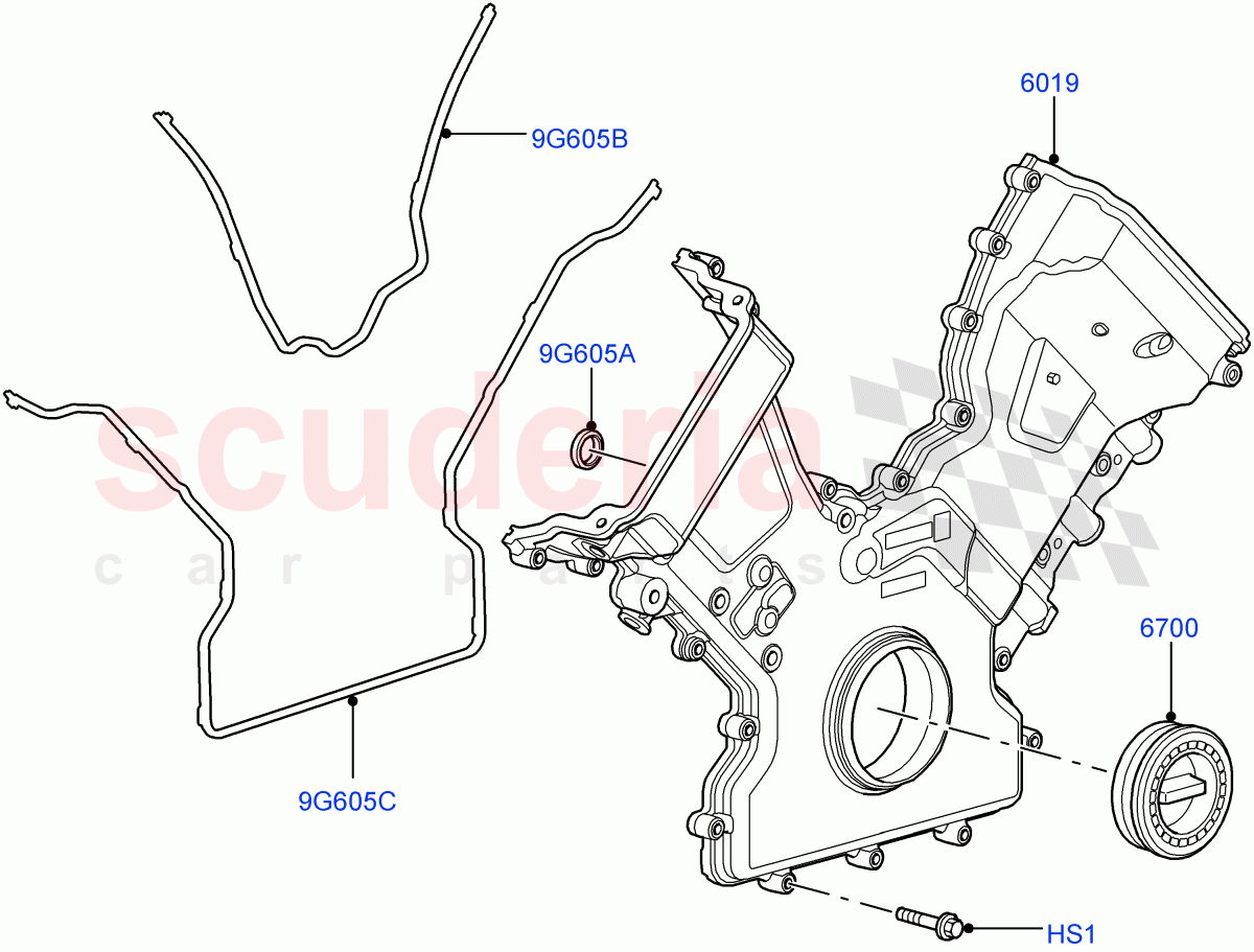 Timing Gear Covers (AJ Petrol 4.4 V8 EFI (220KW)) of Land Rover Land Rover Range Rover Sport (2005-2009) [4.4 AJ Petrol V8]