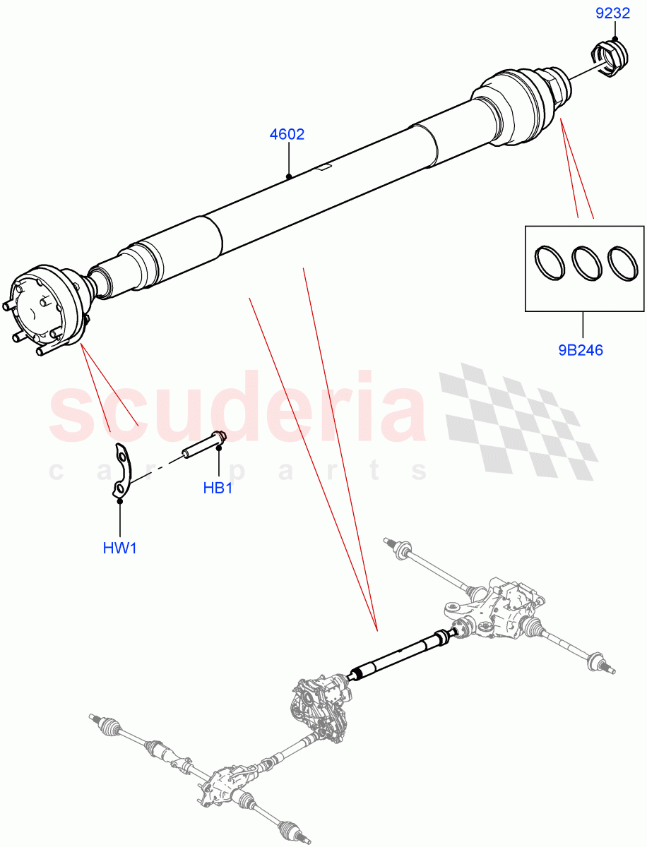 Drive Shaft - Rear Axle Drive (Propshaft) (Short Wheelbase) ((V) FROMM2000001) of Land Rover Land Rover Defender (2020+) [5.0 OHC SGDI SC V8 Petrol]