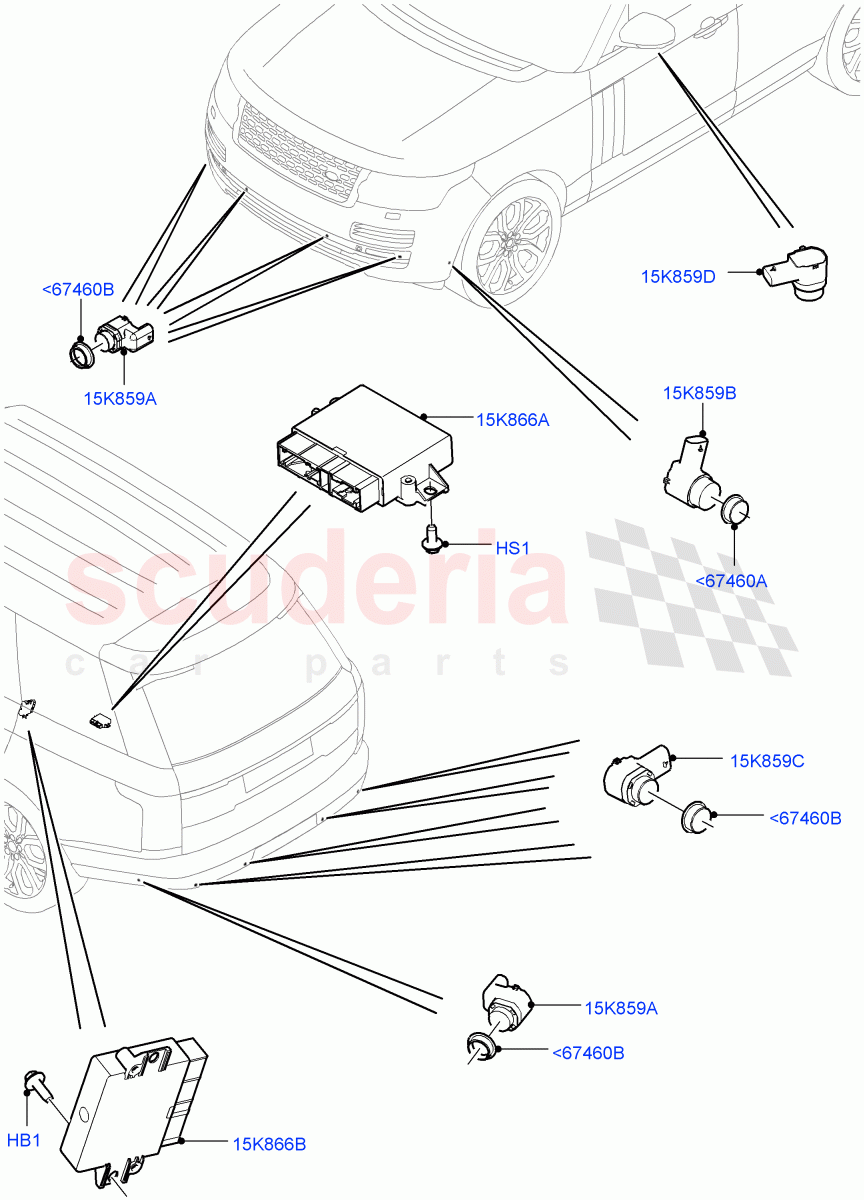 Parking Distance Control ((V) TOHA999999) of Land Rover Land Rover Range Rover (2012-2021) [2.0 Turbo Petrol GTDI]