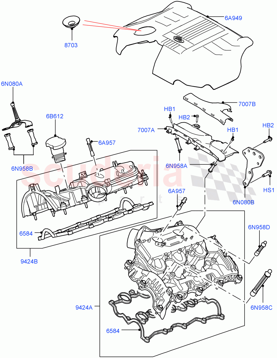 Inlet Manifold (3.0 V6 Diesel) of Land Rover Land Rover Range Rover Velar (2017+) [3.0 Diesel 24V DOHC TC]