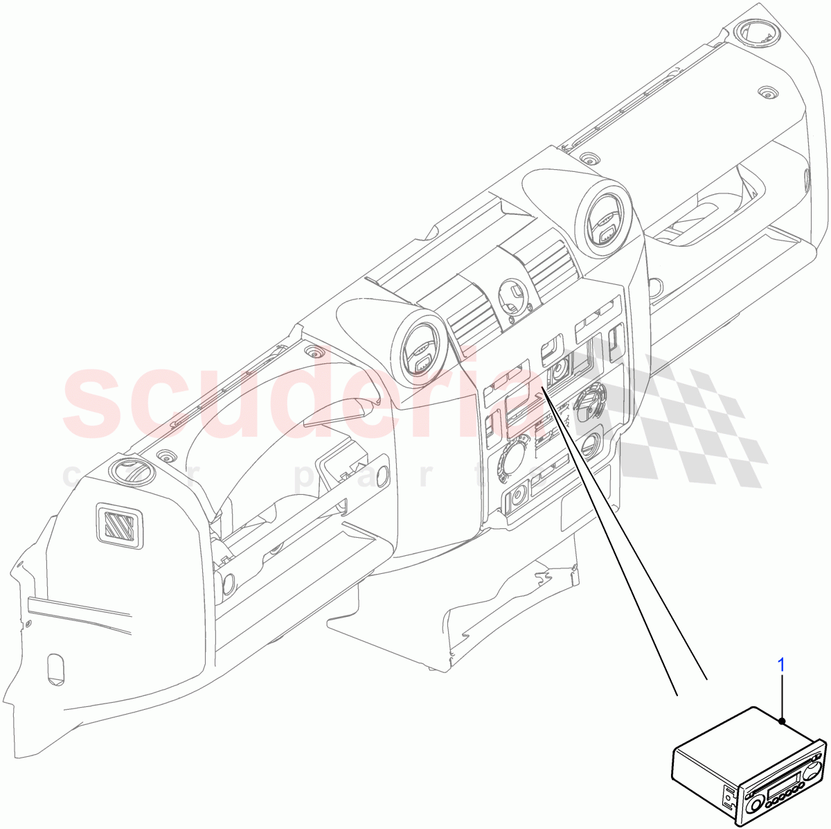 Radio And Speaker - Accessory ((V) FROMDA000001) of Land Rover Land Rover Defender (2007-2016)