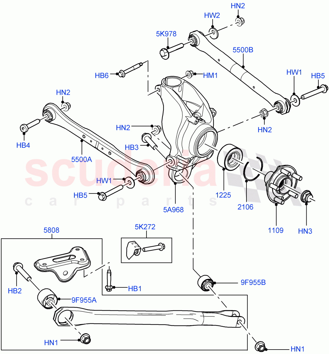 Rear Knuckle And Suspension Arms (Changsu (China)) ((V) FROMEG000001) of Land Rover Land Rover Range Rover Evoque (2012-2018) [2.0 Turbo Petrol AJ200P]