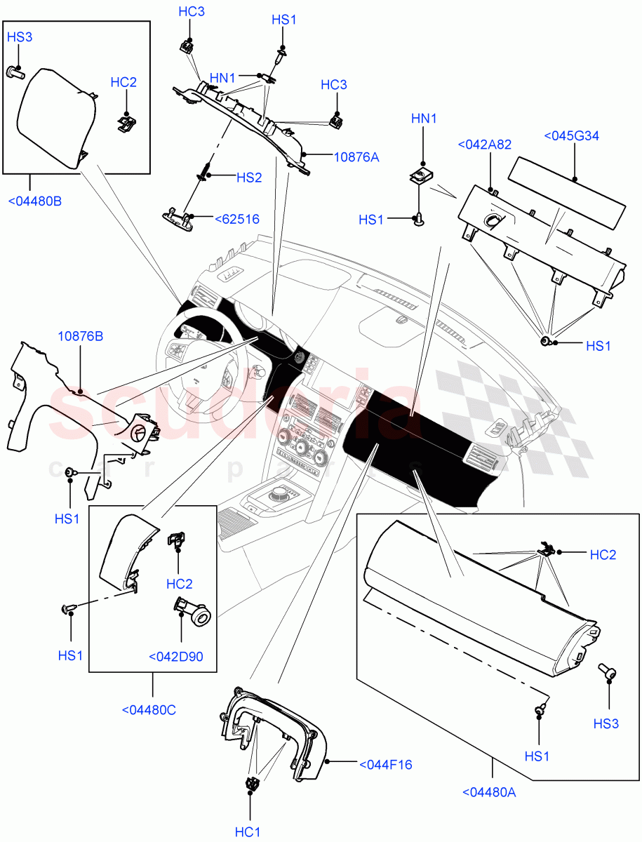 Instrument Panel (Centre, External) (Changsu (China)) ((V) FROMFG000001, (V) TOKG446856) of Land Rover Land Rover Discovery Sport (2015+) [2.0 Turbo Petrol AJ200P]