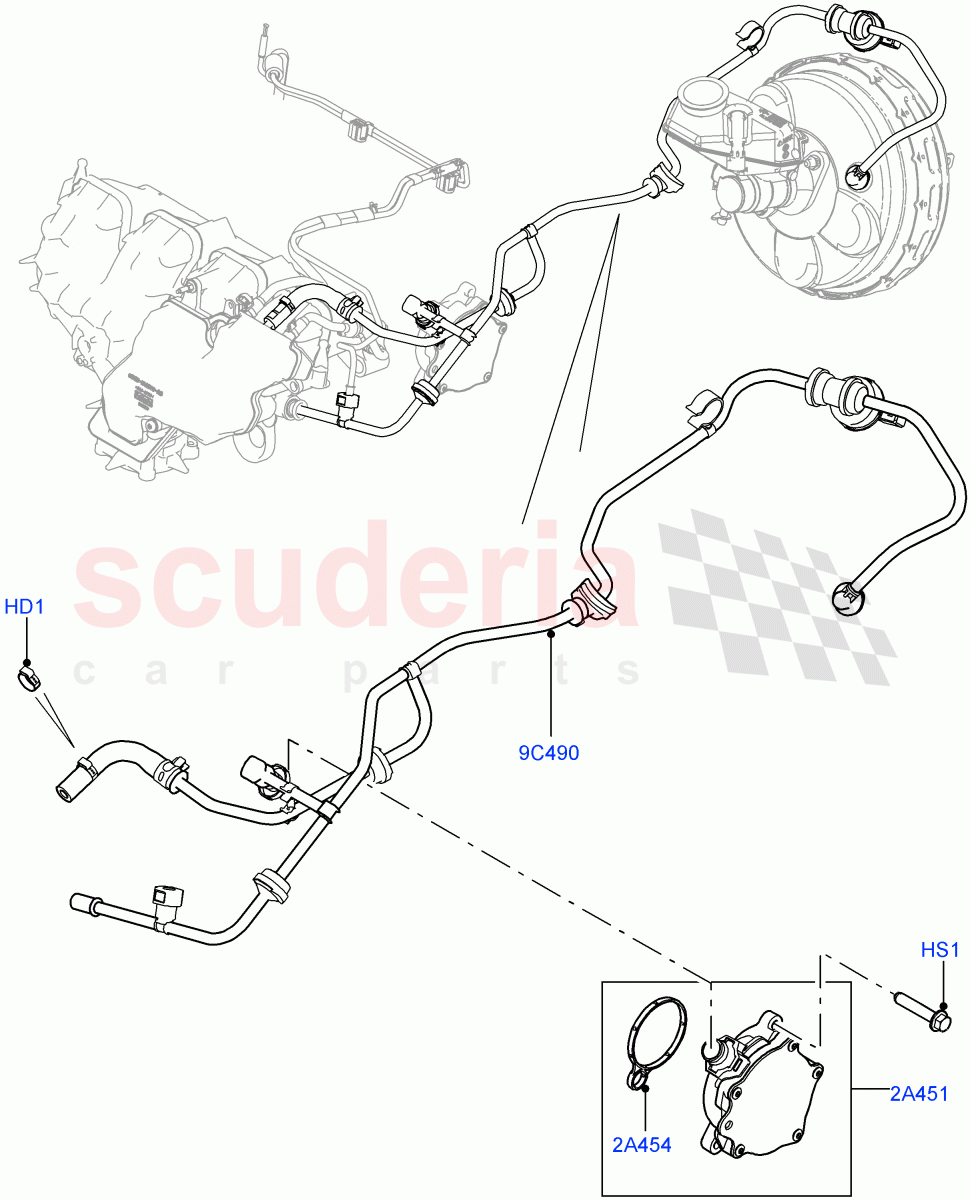 Vacuum Control And Air Injection (Vacuum Pump & Brake Booster Vacuum Control) (2.0L 16V TIVCT T/C Gen2 Petrol, Halewood (UK), Starter - Stop/Start System) ((V) FROMEH000001) of Land Rover Land Rover Range Rover Evoque (2012-2018) [2.0 Turbo Petrol GTDI]