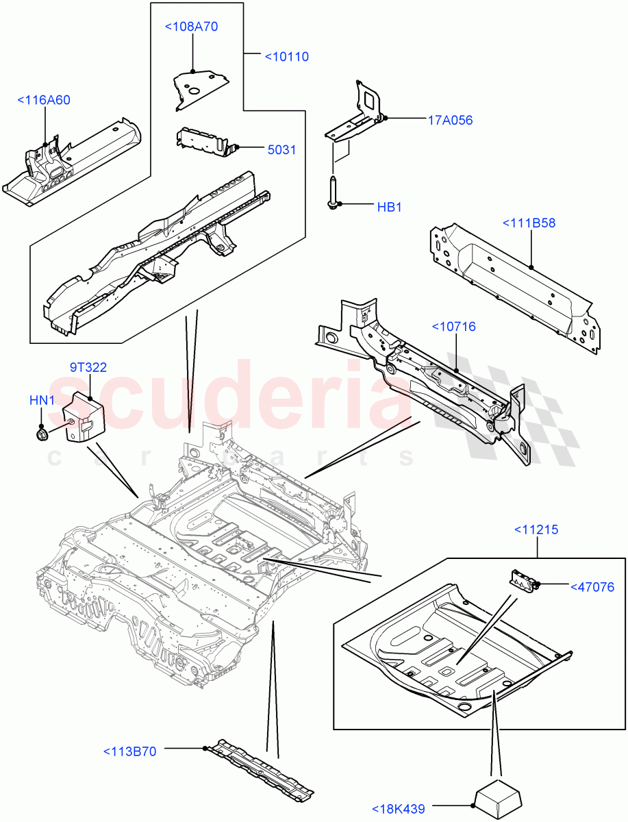 Floor Pan - Centre And Rear (Itatiaia (Brazil)) ((V) FROMGT000001) of Land Rover Land Rover Range Rover Evoque (2012-2018) [2.2 Single Turbo Diesel]