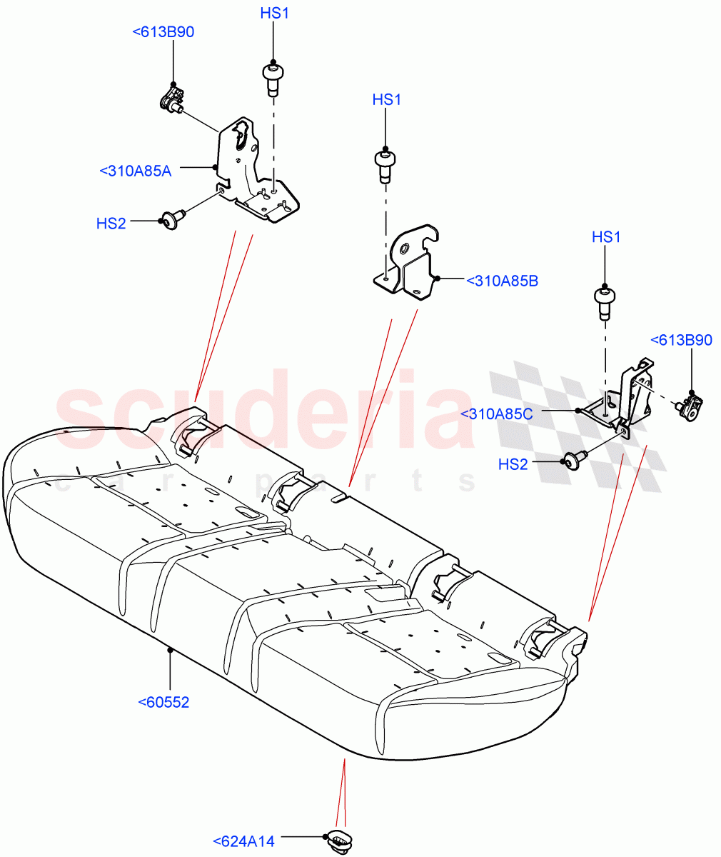 Rear Seat Base (Itatiaia (Brazil)) of Land Rover Land Rover Range Rover Evoque (2019+) [2.0 Turbo Petrol AJ200P]