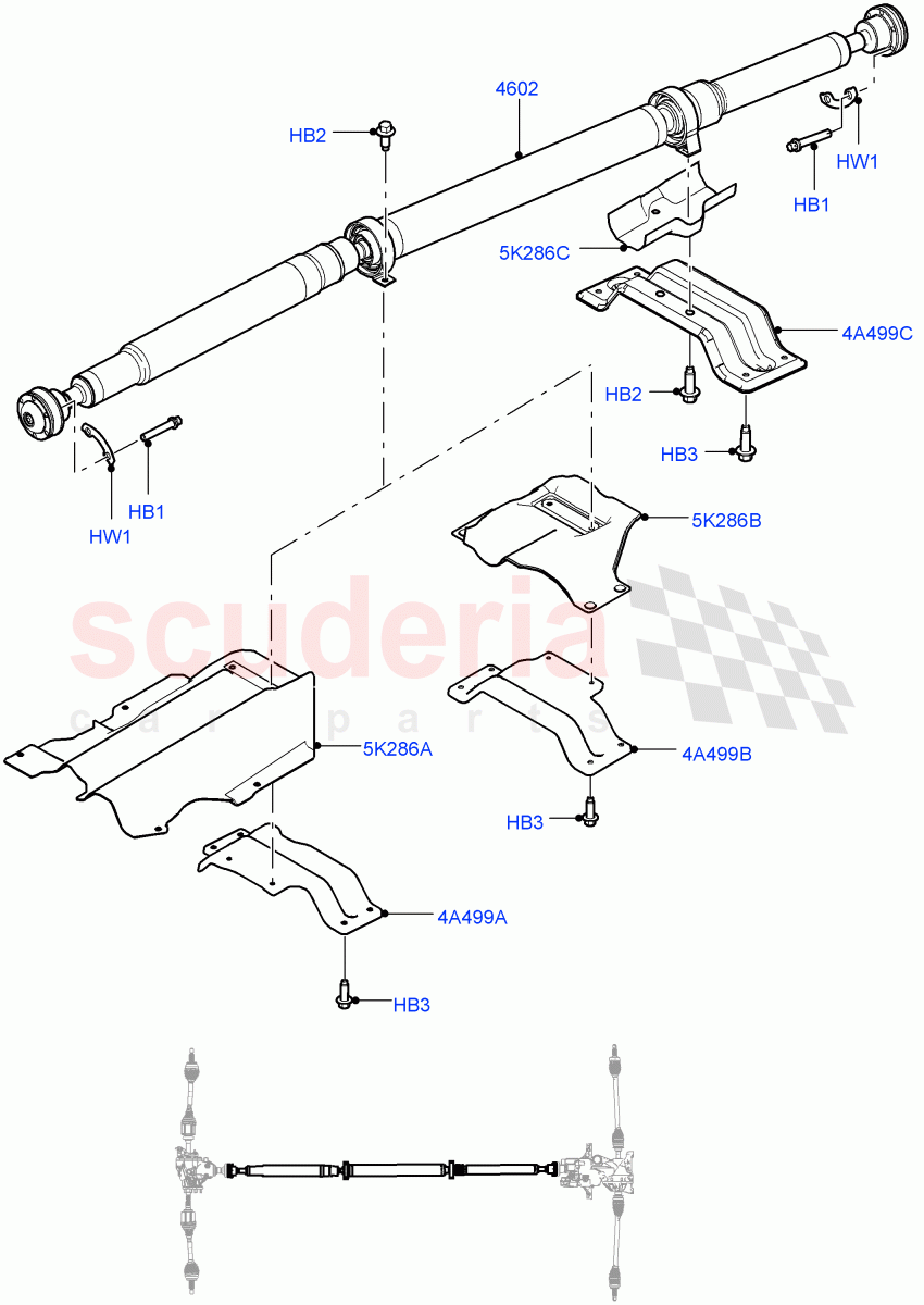 Drive Shaft - Rear Axle Drive (Propshaft) (Itatiaia (Brazil), Dynamic Driveline) ((V) FROMJT000001) of Land Rover Land Rover Discovery Sport (2015+) [2.0 Turbo Diesel AJ21D4]