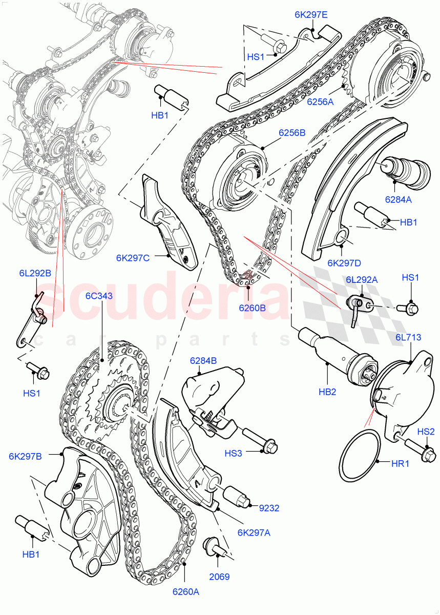Timing Gear (Nitra Plant Build) (2.0L I4 High DOHC AJ200 Petrol, 2.0L AJ200P Hi PHEV) ((V) FROMK2000001) of Land Rover Land Rover Defender (2020+) [2.0 Turbo Petrol AJ200P]
