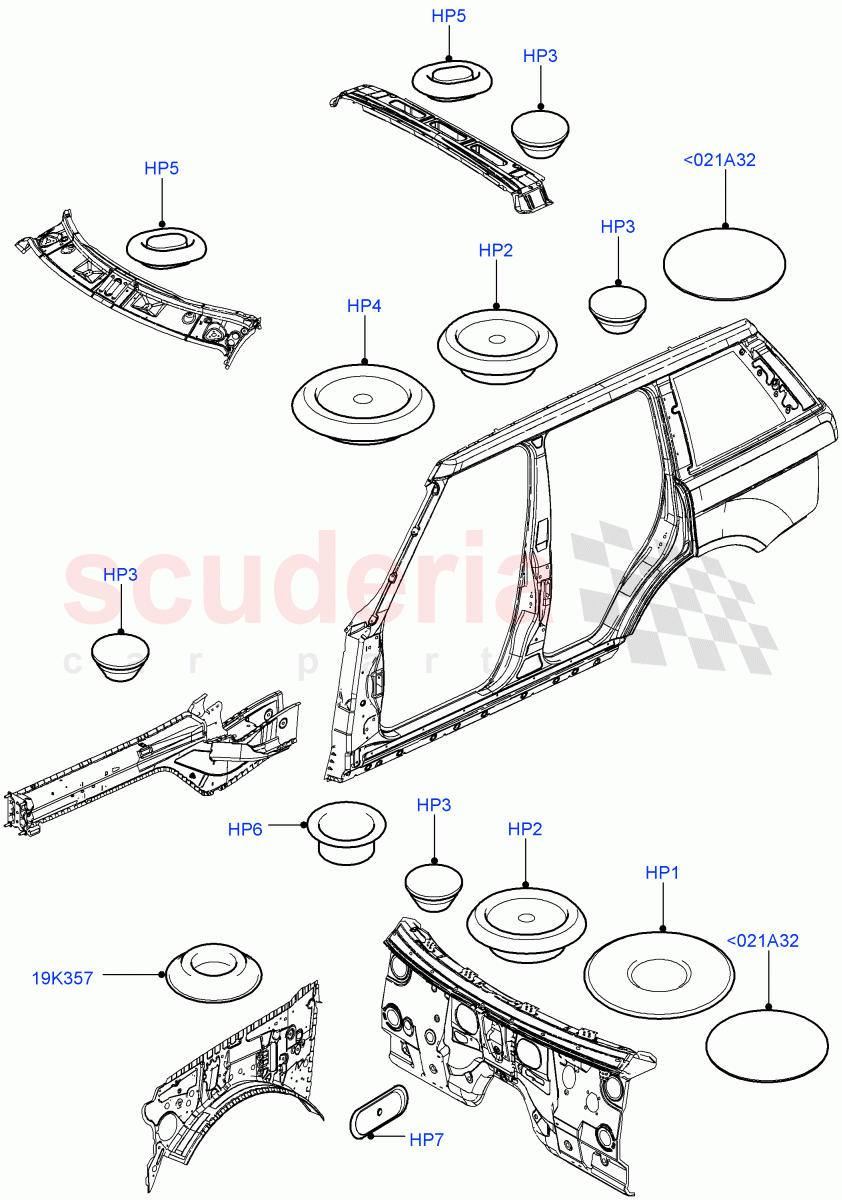Plugs - Body (Front) ((V) FROMAA000001) of Land Rover Land Rover Range Rover (2010-2012) [5.0 OHC SGDI SC V8 Petrol]