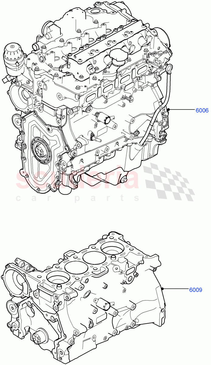 Service Engine And Short Block (Solihull Plant Build) (2.0L AJ200P Hi PHEV, 2.0L I4 High DOHC AJ200 Petrol) ((V) FROMJA000001) of Land Rover Land Rover Range Rover Sport (2014+) [2.0 Turbo Petrol AJ200P]