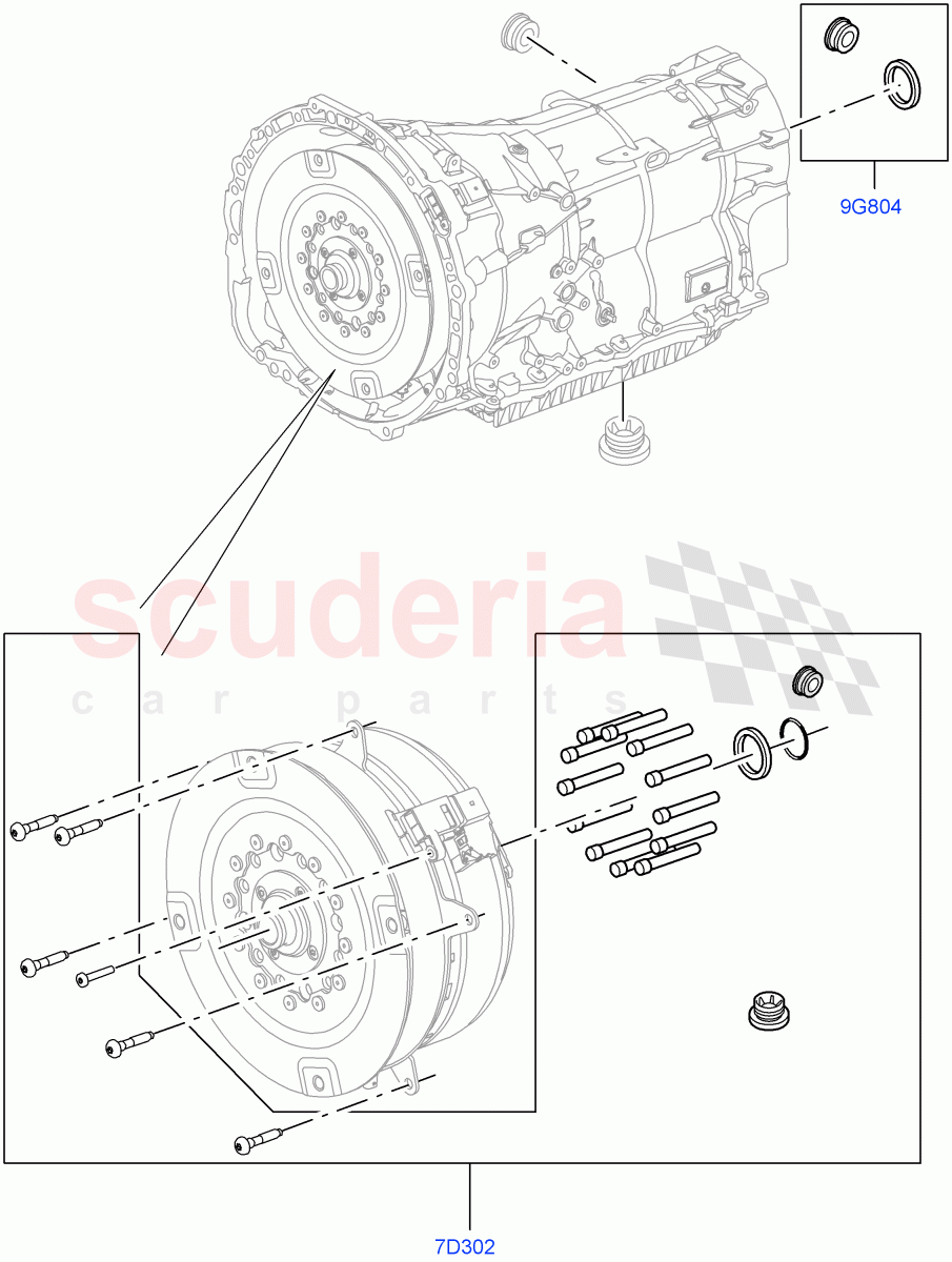 Hybrid Drive Modules (Sealing Elements) (3.0 V6 Diesel Electric Hybrid Eng, 8 Speed Auto Trans ZF 8HP70 HEV 4WD, 3.0 V6 D Gen2 Mono Turbo, 3.0 V6 D Gen2 Twin Turbo) ((V) FROMFA000001) of Land Rover Land Rover Range Rover Sport (2014+) [4.4 DOHC Diesel V8 DITC]