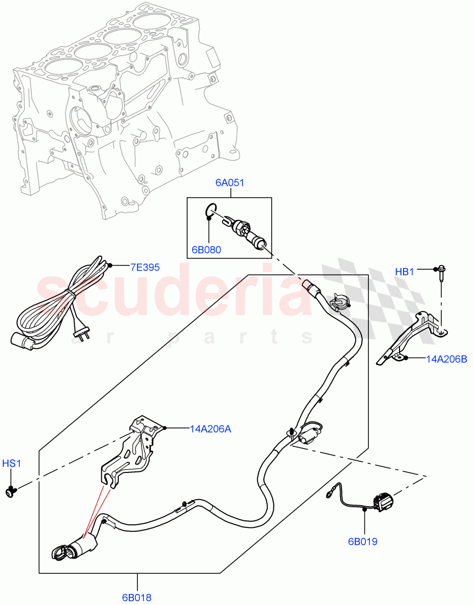 Engine Heater (2.0L I4 DSL MID DOHC AJ200, 2.0L I4 DSL HIGH DOHC AJ200) of Land Rover Land Rover Range Rover Velar (2017+) [2.0 Turbo Diesel]