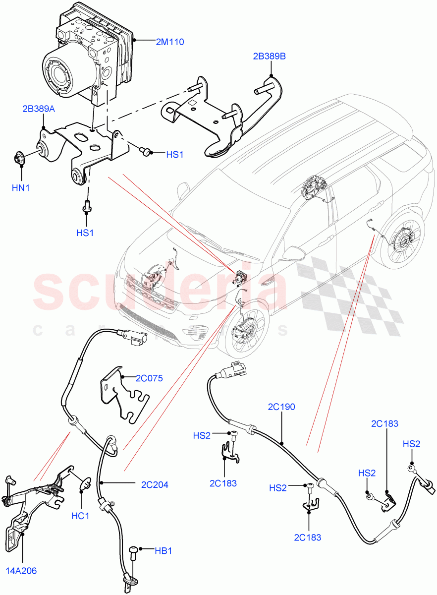 Anti-Lock Braking System (Changsu (China)) ((V) FROMFG000001, (V) TOKG446856) of Land Rover Land Rover Discovery Sport (2015+) [1.5 I3 Turbo Petrol AJ20P3]