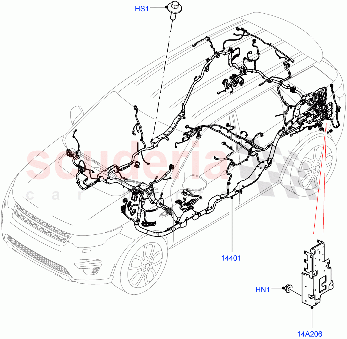 Electrical Wiring - Engine And Dash (Main Harness) (Changsu (China)) ((V) FROMFG000001, (V) TOKG446856) of Land Rover Land Rover Discovery Sport (2015+) [1.5 I3 Turbo Petrol AJ20P3]