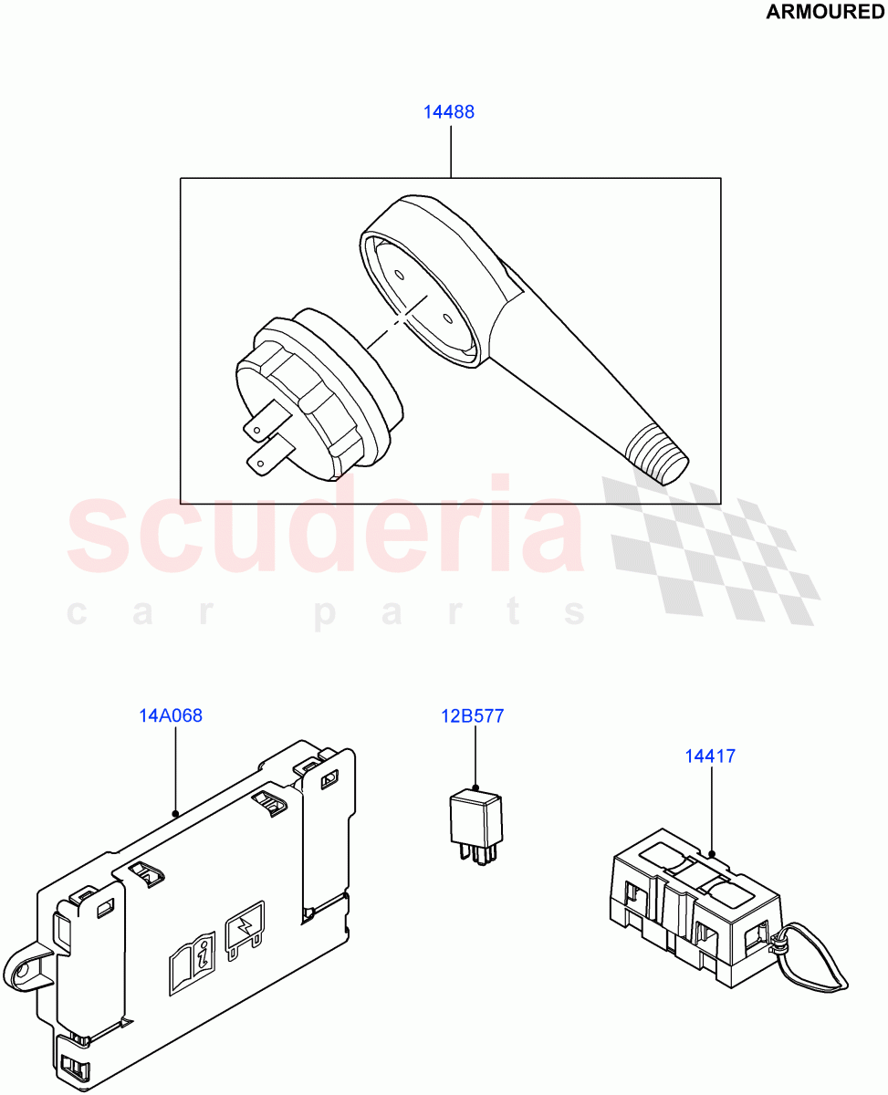 Fuses, Holders And Circuit Breakers (Armoured) ((V) FROMEA000001) of Land Rover Land Rover Range Rover (2012-2021) [3.0 I6 Turbo Diesel AJ20D6]