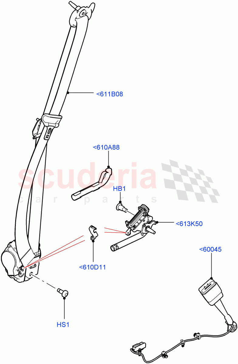 Front Seat Belts (Solihull Plant Build) ((V) FROMHA000001) of Land Rover Land Rover Discovery 5 (2017+) [3.0 DOHC GDI SC V6 Petrol]