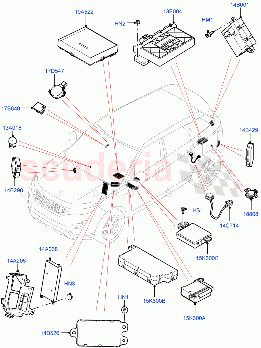 Vehicle Modules And Sensors (Changsu (China)) of Land Rover Land Rover Range Rover Evoque (2019+) [2.0 Turbo Diesel AJ21D4]