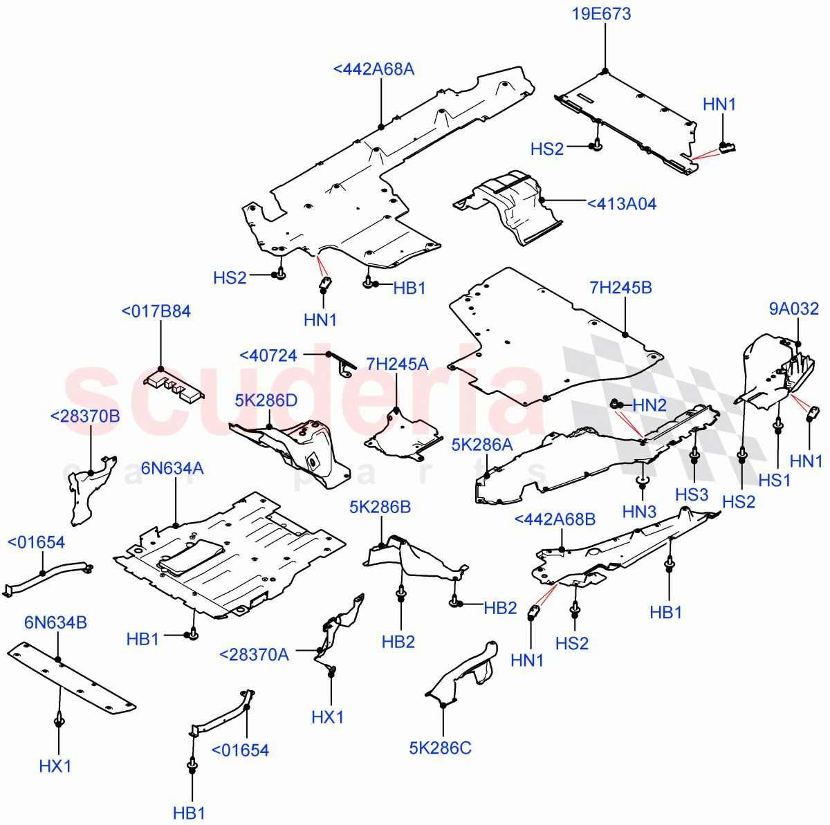 Splash And Heat Shields (Body) (Electric Engine Battery-PHEV) ((V) FROMLH000001) of Land Rover Land Rover Discovery Sport (2015+) [2.0 Turbo Diesel]
