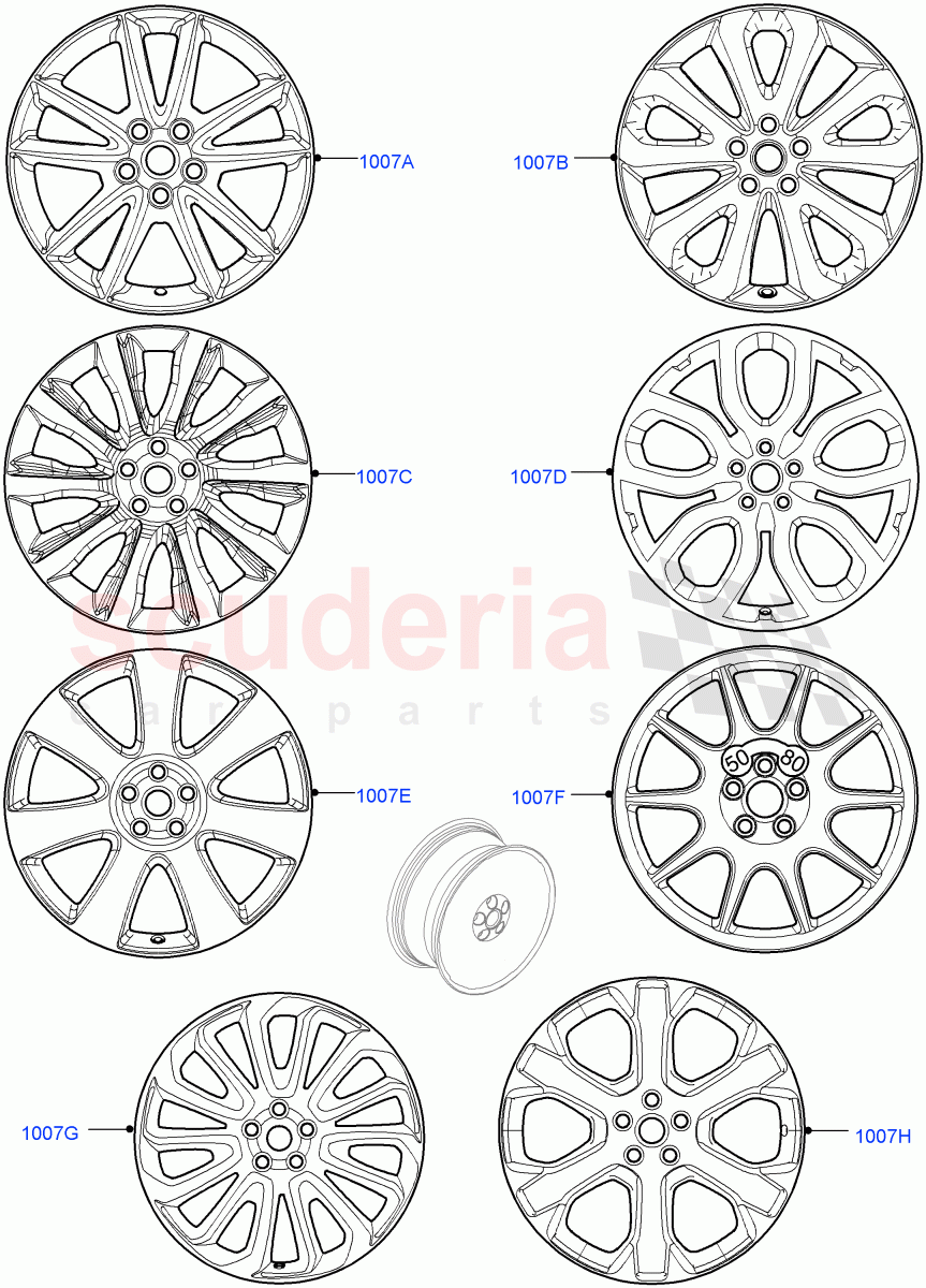 Spare Wheel (Less Version Package, Version - Core, Limited Package) of Land Rover Land Rover Range Rover (2012-2021) [3.0 I6 Turbo Petrol AJ20P6]