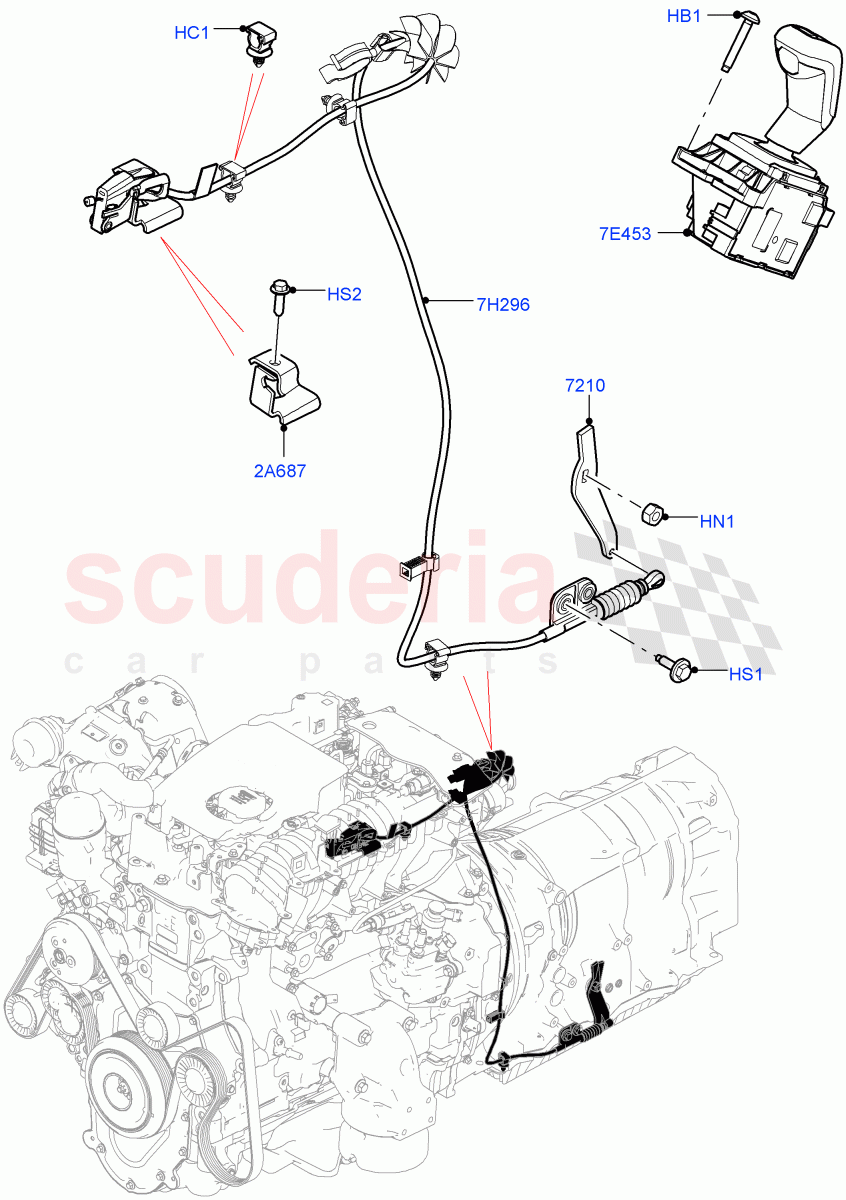 Gear Change-Automatic Transmission (Nitra Plant Build) (2.0L I4 DSL HIGH DOHC AJ200, 8 Speed Auto Trans ZF 8HP70 4WD) of Land Rover Land Rover Defender (2020+) [2.0 Turbo Petrol AJ200P]