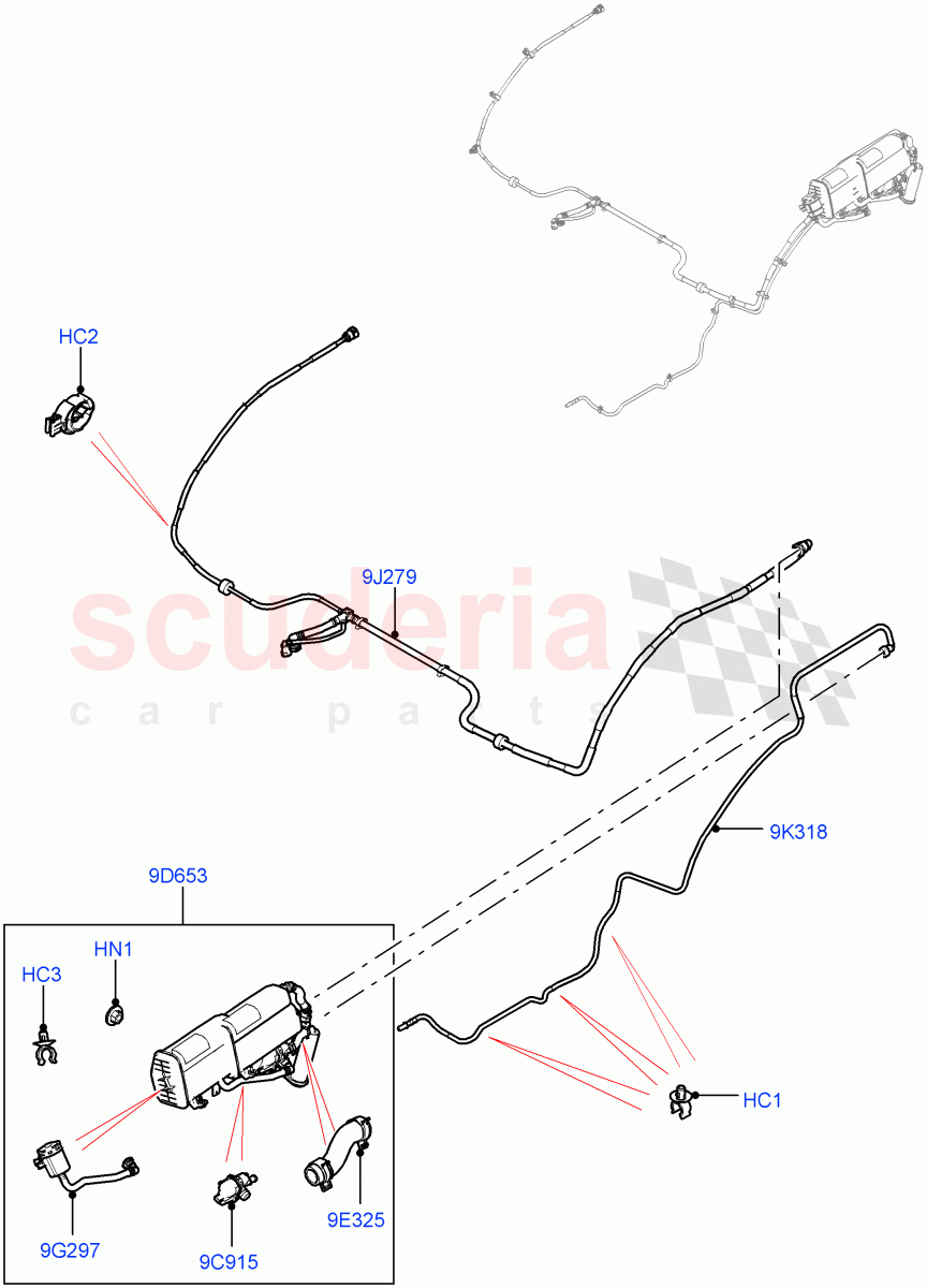 Fuel Lines (Rear) (3.0L DOHC GDI SC V6 PETROL, EU2, Fuel Tank Filler Neck - DMTL, SULEV Requirements) ((V) FROMFA000001, (V) TOJA999999) of Land Rover Land Rover Range Rover Sport (2014+) [3.0 DOHC GDI SC V6 Petrol]