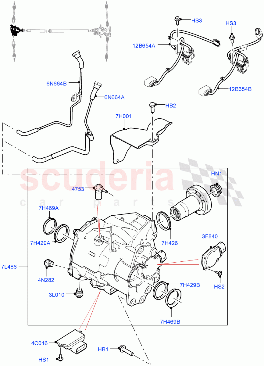 Front Axle Case (Halewood (UK), Electric Engine Battery-MHEV, Less Electric Engine Battery) ((V) FROMLH000001) of Land Rover Land Rover Discovery Sport (2015+) [1.5 I3 Turbo Petrol AJ20P3]