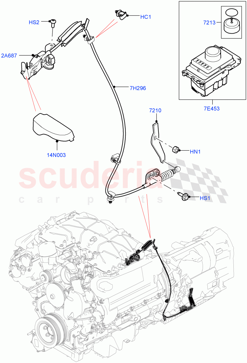 Gear Change-Automatic Transmission (5.0L P AJ133 DOHC CDA S/C Enhanced, 8 Speed Auto Trans ZF 8HP70 4WD) ((V) FROMKA000001) of Land Rover Land Rover Range Rover Velar (2017+) [3.0 I6 Turbo Diesel AJ20D6]