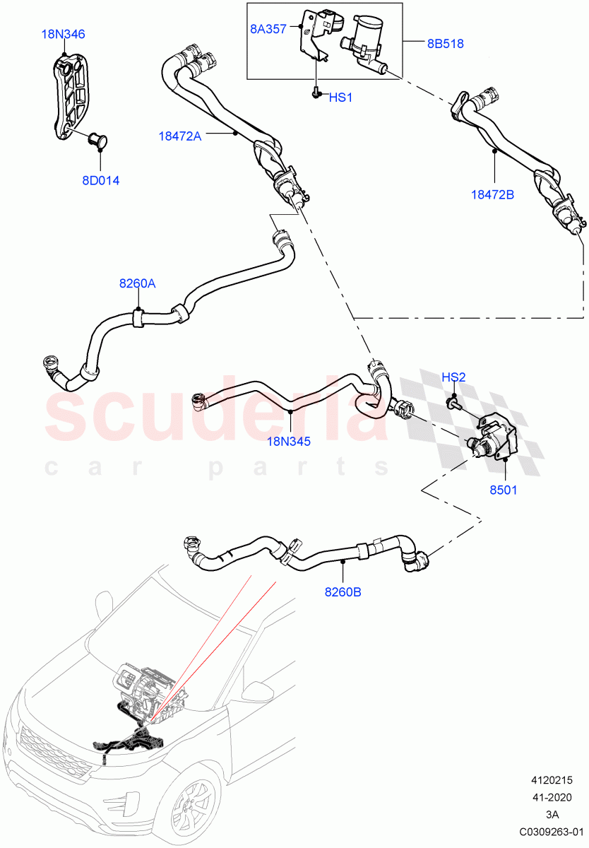 Heater Hoses (1.5L AJ20P3 Petrol High, Halewood (UK)) ((V) FROMMH000001) of Land Rover Land Rover Discovery Sport (2015+) [2.0 Turbo Diesel]