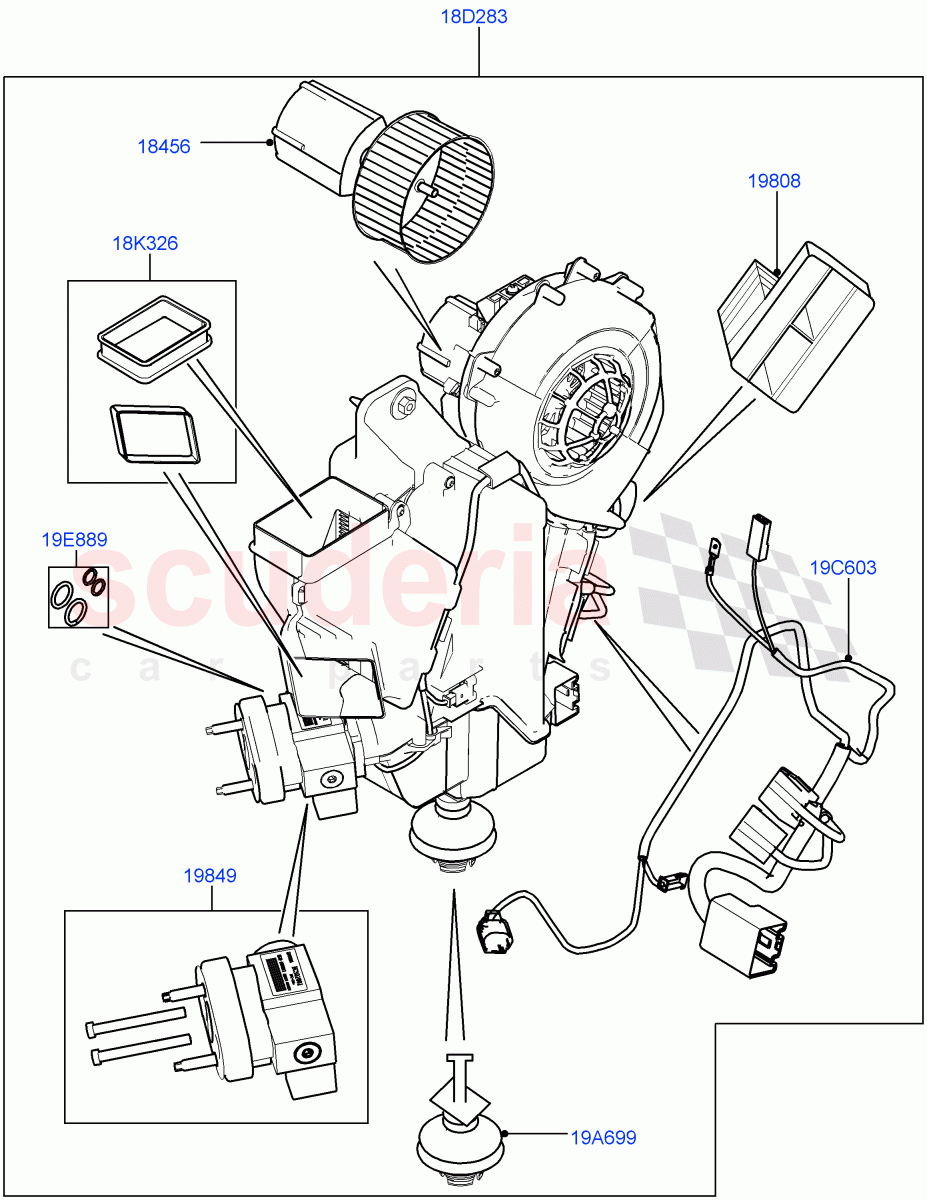 Heater/Air Cond.Internal Components (Auxiliary Unit) (Halewood (UK), Climate Control - Chiller Unit) of Land Rover Land Rover Discovery Sport (2015+) [2.0 Turbo Petrol AJ200P]