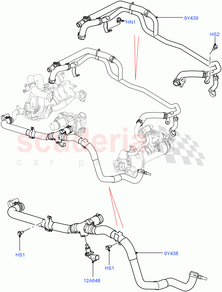 EGR Cooling System (3.0 V6 Diesel) of Land Rover Land Rover Range Rover Velar (2017+) [3.0 Diesel 24V DOHC TC]
