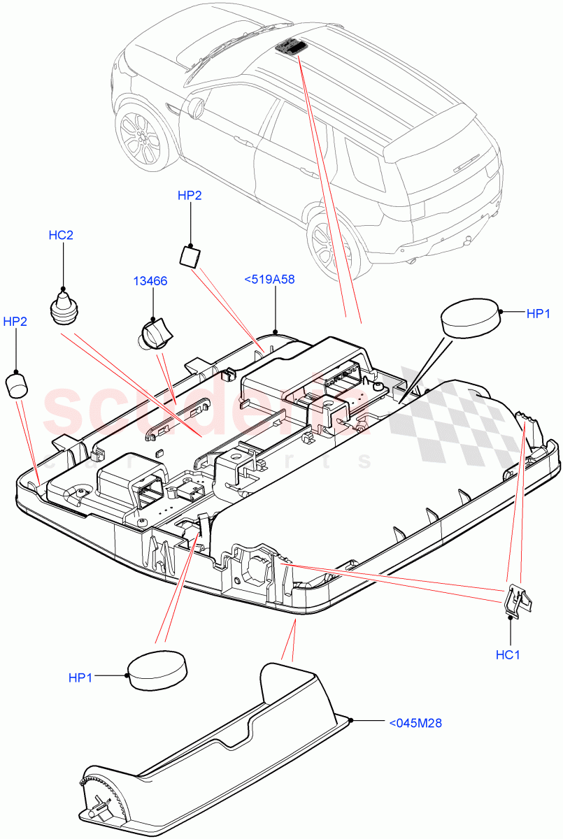 Console - Overhead (Itatiaia (Brazil)) ((V) FROMGT000001) of Land Rover Land Rover Discovery Sport (2015+) [2.2 Single Turbo Diesel]