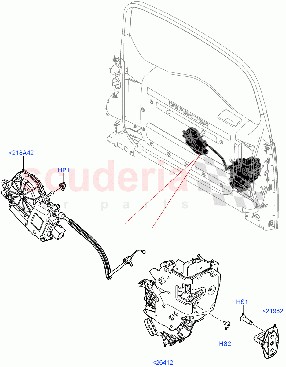 Luggage Compt/Tailgte Lock Controls of Land Rover Land Rover Defender (2020+) [3.0 I6 Turbo Petrol AJ20P6]