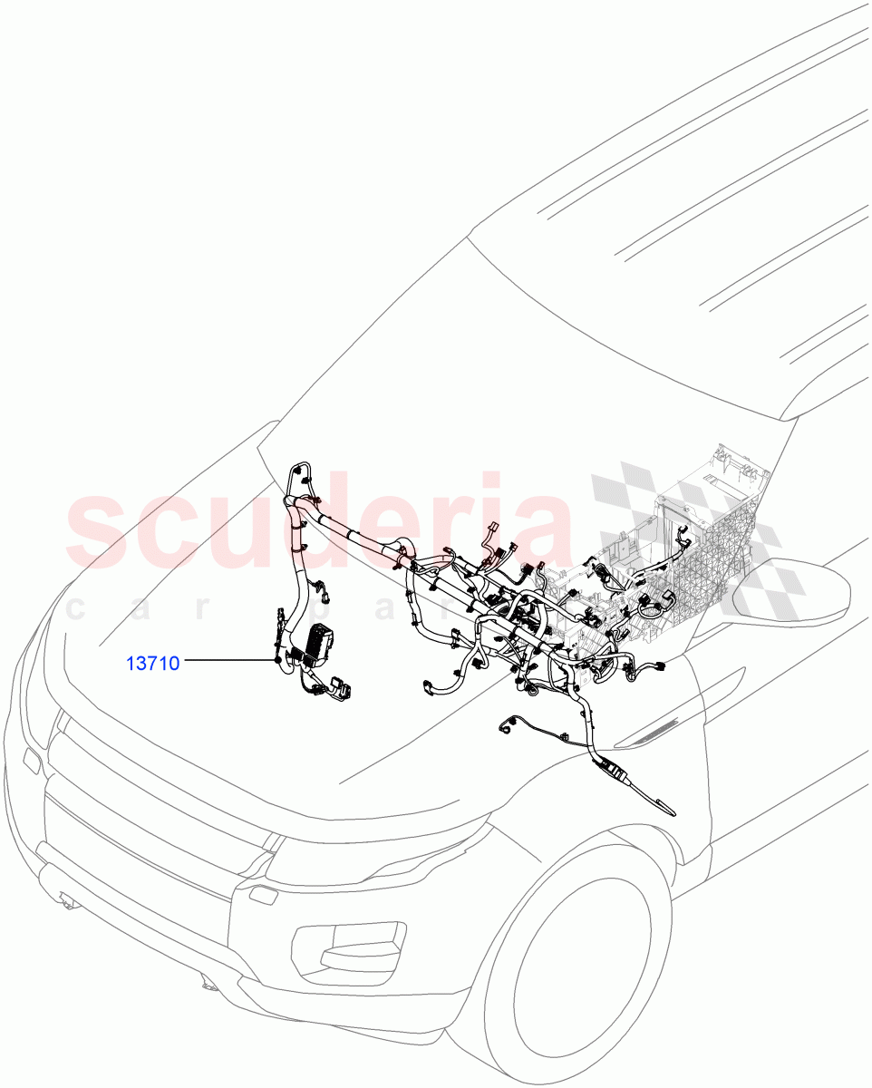 Electrical Wiring - Engine And Dash (Facia) (3 Door, Halewood (UK), 5 Door) ((V) FROMHH000001) of Land Rover Land Rover Range Rover Evoque (2012-2018) [2.0 Turbo Petrol AJ200P]