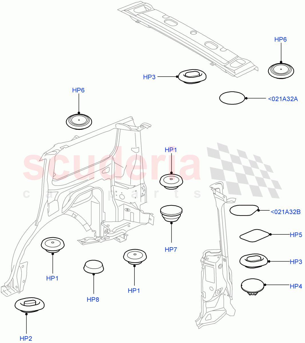 Plugs - Body (Rear) ((V) FROMAA000001) of Land Rover Land Rover Discovery 4 (2010-2016) [3.0 DOHC GDI SC V6 Petrol]