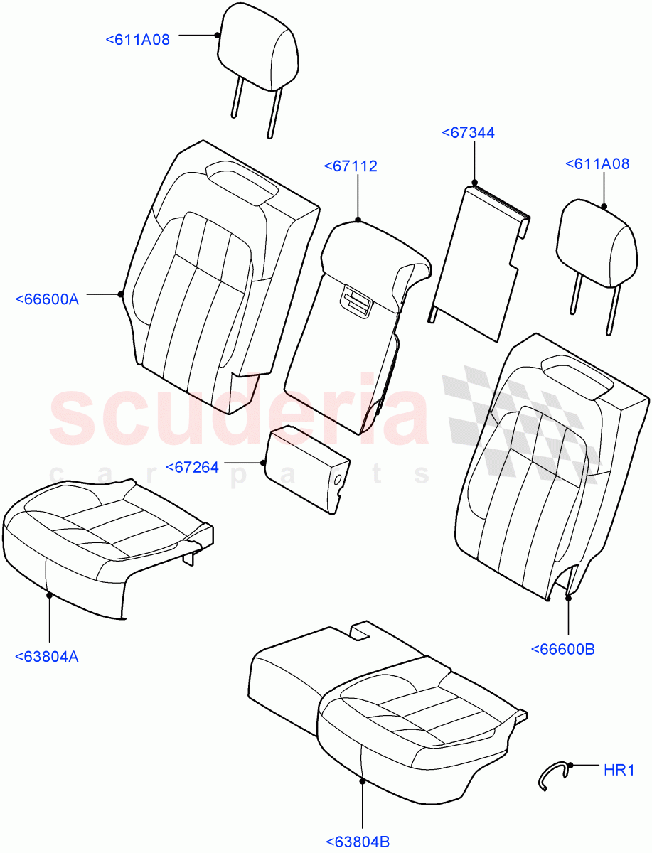 Rear Seat Covers (Leather/Suede) ((V) FROMKA000001) of Land Rover Land Rover Range Rover Sport (2014+) [3.0 Diesel 24V DOHC TC]