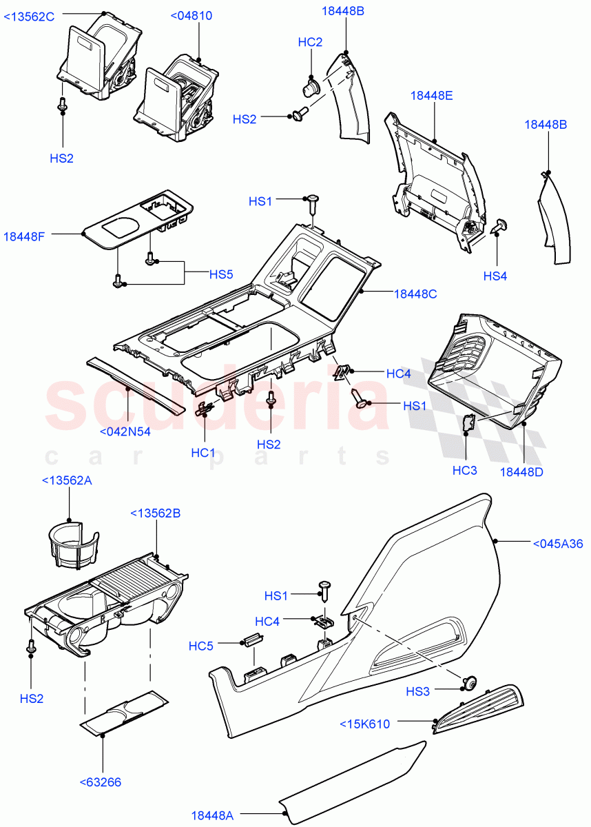 Console - Floor (External Components, For Carrier Assy) ((V) FROMAA000001) of Land Rover Land Rover Range Rover (2010-2012) [4.4 DOHC Diesel V8 DITC]
