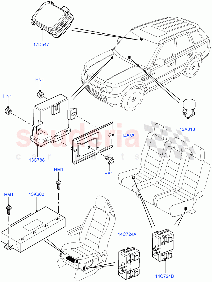 Vehicle Modules And Sensors (Passenger Compartment) ((V) FROMAA000001) of Land Rover Land Rover Range Rover Sport (2010-2013) [5.0 OHC SGDI SC V8 Petrol]