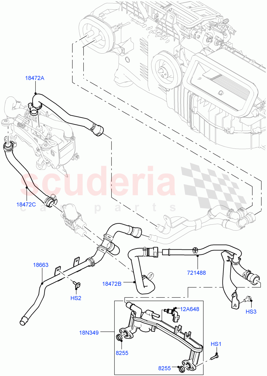 Heater Hoses (Front) (5.0L OHC SGDI NA V8 Petrol - AJ133, Park Heating With Remote Control, 5.0L OHC SGDI SC V8 Petrol - AJ133) ((V) TOHA999999) of Land Rover Land Rover Range Rover (2012-2021) [5.0 OHC SGDI SC V8 Petrol]