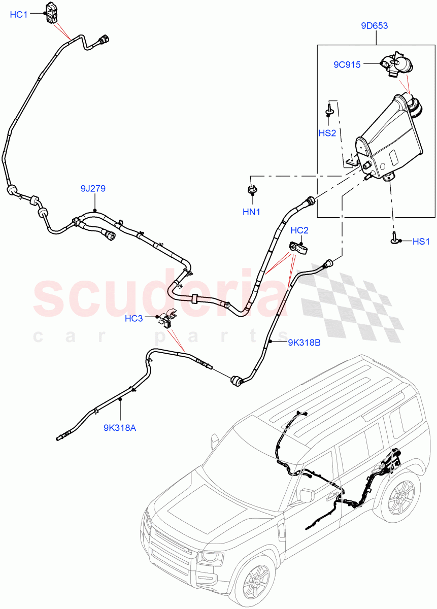 Carbon Canister (Nitra Plant Build) (5.0 Petrol AJ133 DOHC CDA, Petrol Tank With Leak Detection) ((V) FROMP2000001) of Land Rover Land Rover Defender (2020+) [5.0 OHC SGDI SC V8 Petrol]