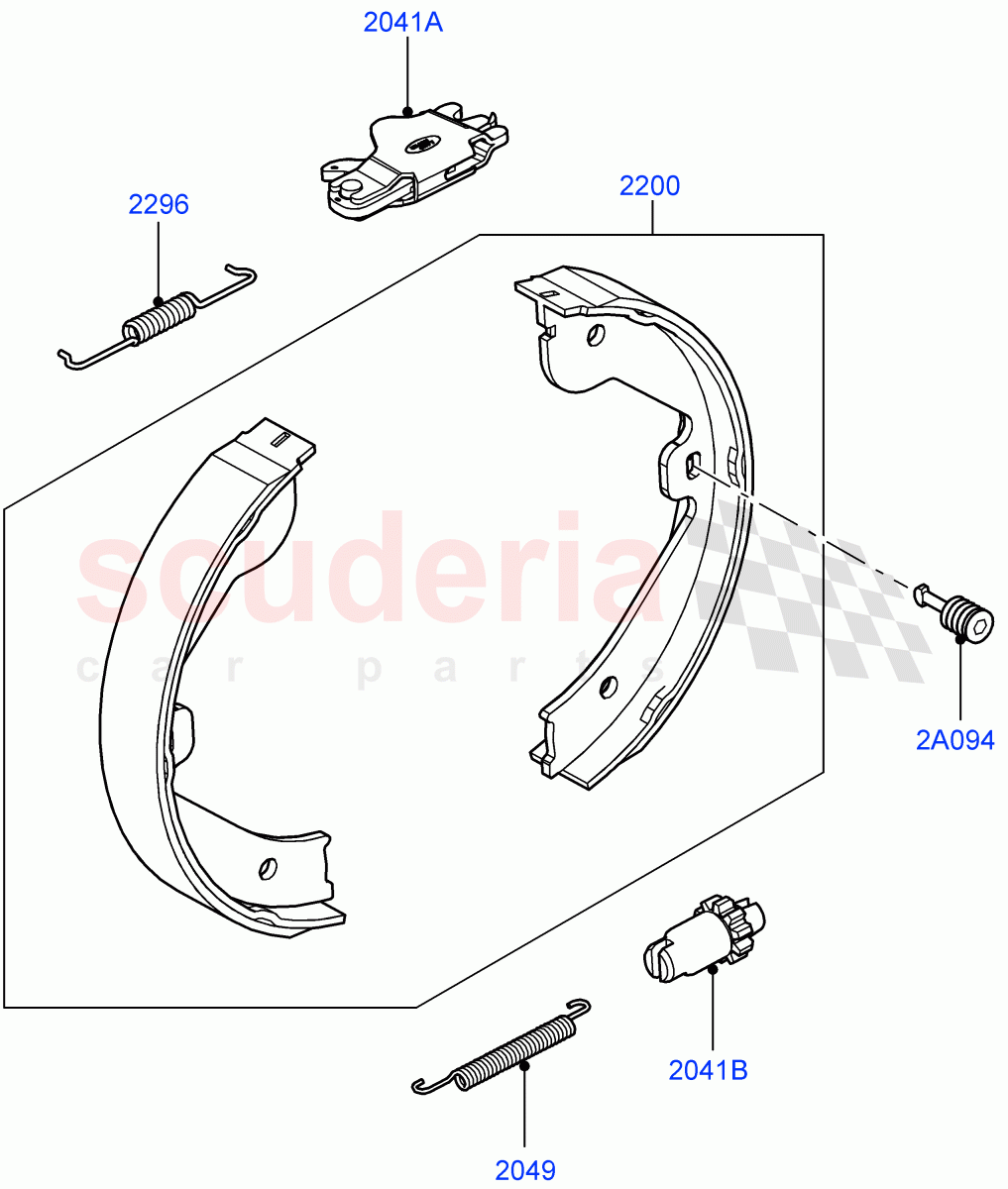 Parking Brake (Brake Shoes) ((V) FROMAA000001) of Land Rover Land Rover Range Rover (2010-2012) [3.6 V8 32V DOHC EFI Diesel]