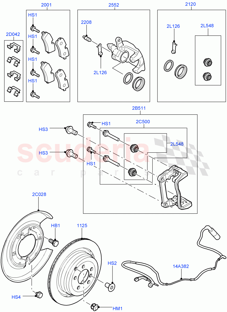 Rear Brake Discs And Calipers (5.0L OHC SGDI NA V8 Petrol - AJ133, 3.6L V8 32V DOHC EFi Diesel Lion) ((V) FROMBA333986) of Land Rover Land Rover Range Rover (2010-2012) [3.6 V8 32V DOHC EFI Diesel]