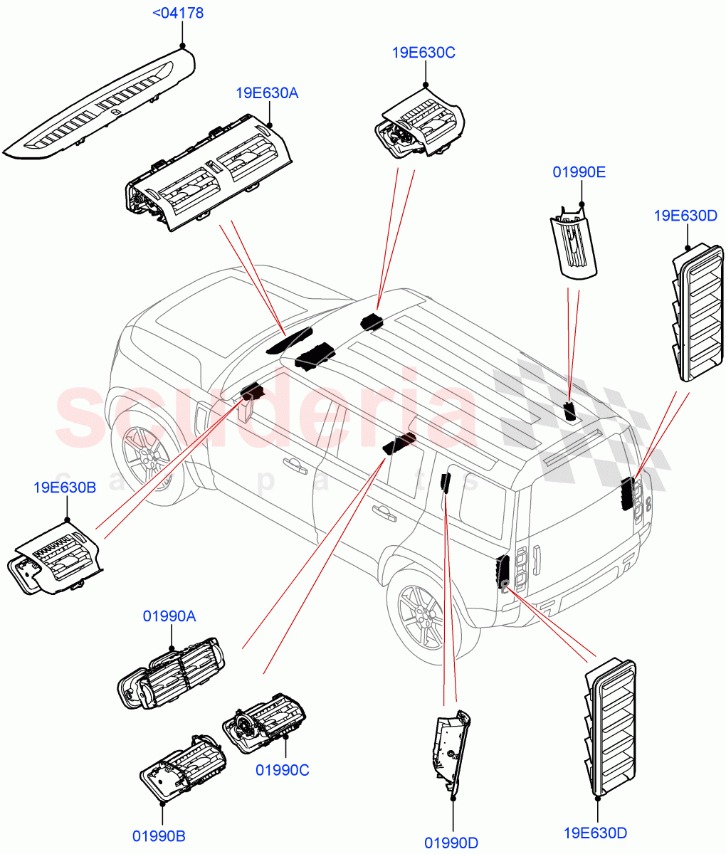 Air Vents, Louvres And Ducts (External Components) of Land Rover Land Rover Defender (2020+) [5.0 OHC SGDI SC V8 Petrol]