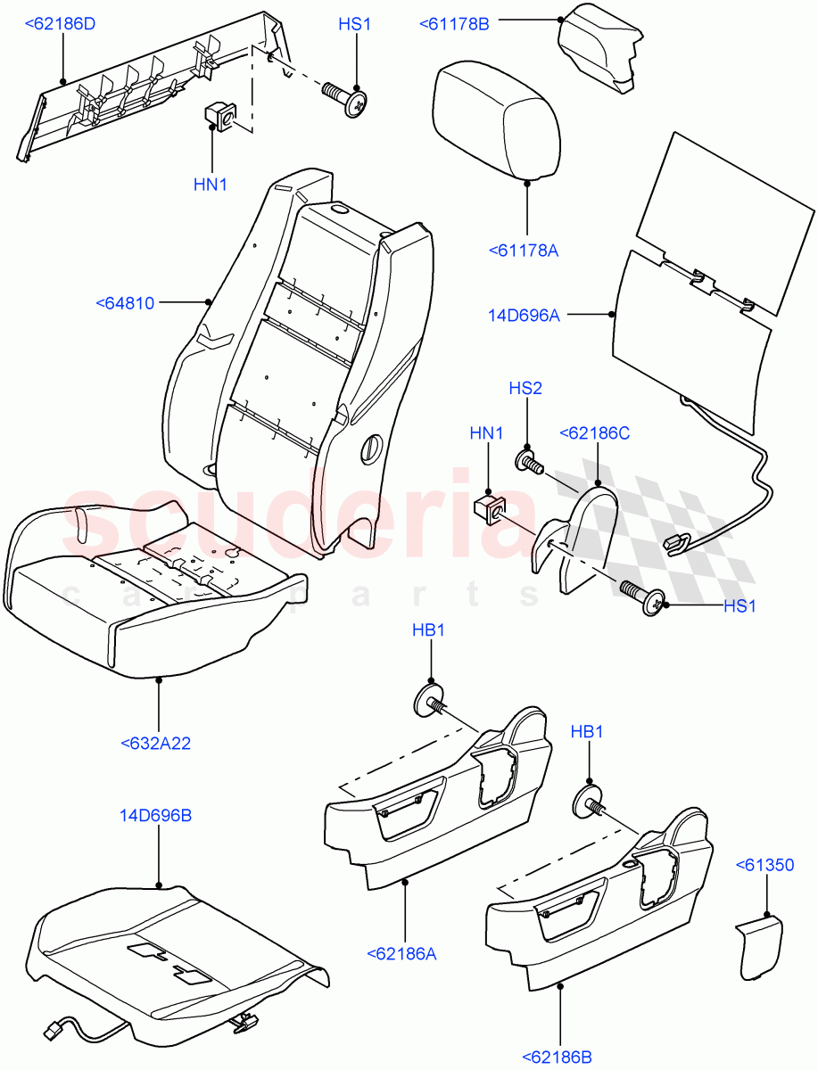 Front Seat Pads/Valances & Heating ((V) TO9A999999) of Land Rover Land Rover Range Rover Sport (2005-2009) [3.6 V8 32V DOHC EFI Diesel]