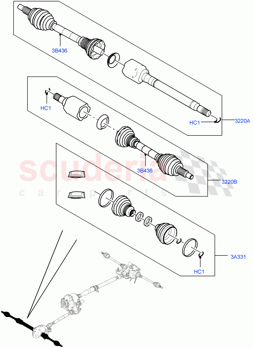 Drive Shaft - Front Axle Drive (Driveshaft) of Land Rover Land Rover Range Rover Sport (2014+) [3.0 DOHC GDI SC V6 Petrol]