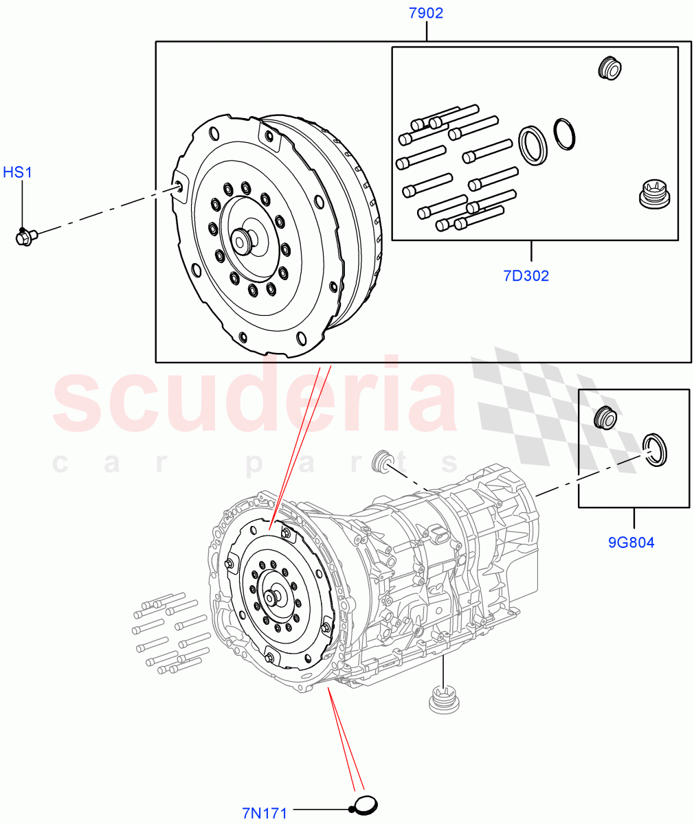Converter (3.0L AJ20P6 Petrol High, 8 Speed Auto Trans ZF 8HP76, 4.4L DOHC DITC V8 Diesel, 3.0L AJ20D6 Diesel High) ((V) FROMKA000001) of Land Rover Land Rover Range Rover (2012-2021) [3.0 I6 Turbo Diesel AJ20D6]