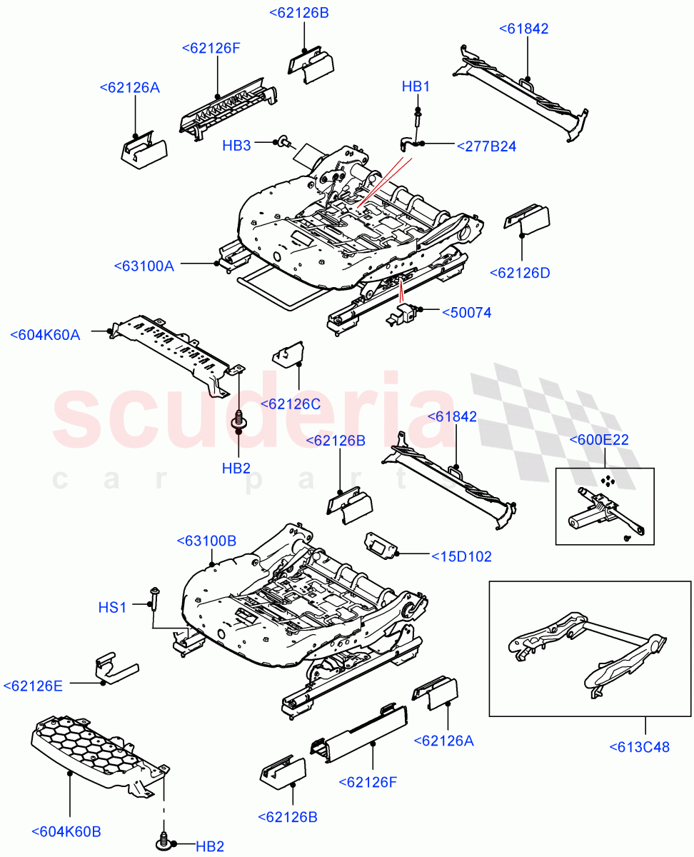 Front Seat Base (Nitra Plant Build) ((V) FROMK2000001) of Land Rover Land Rover Discovery 5 (2017+) [2.0 Turbo Petrol AJ200P]