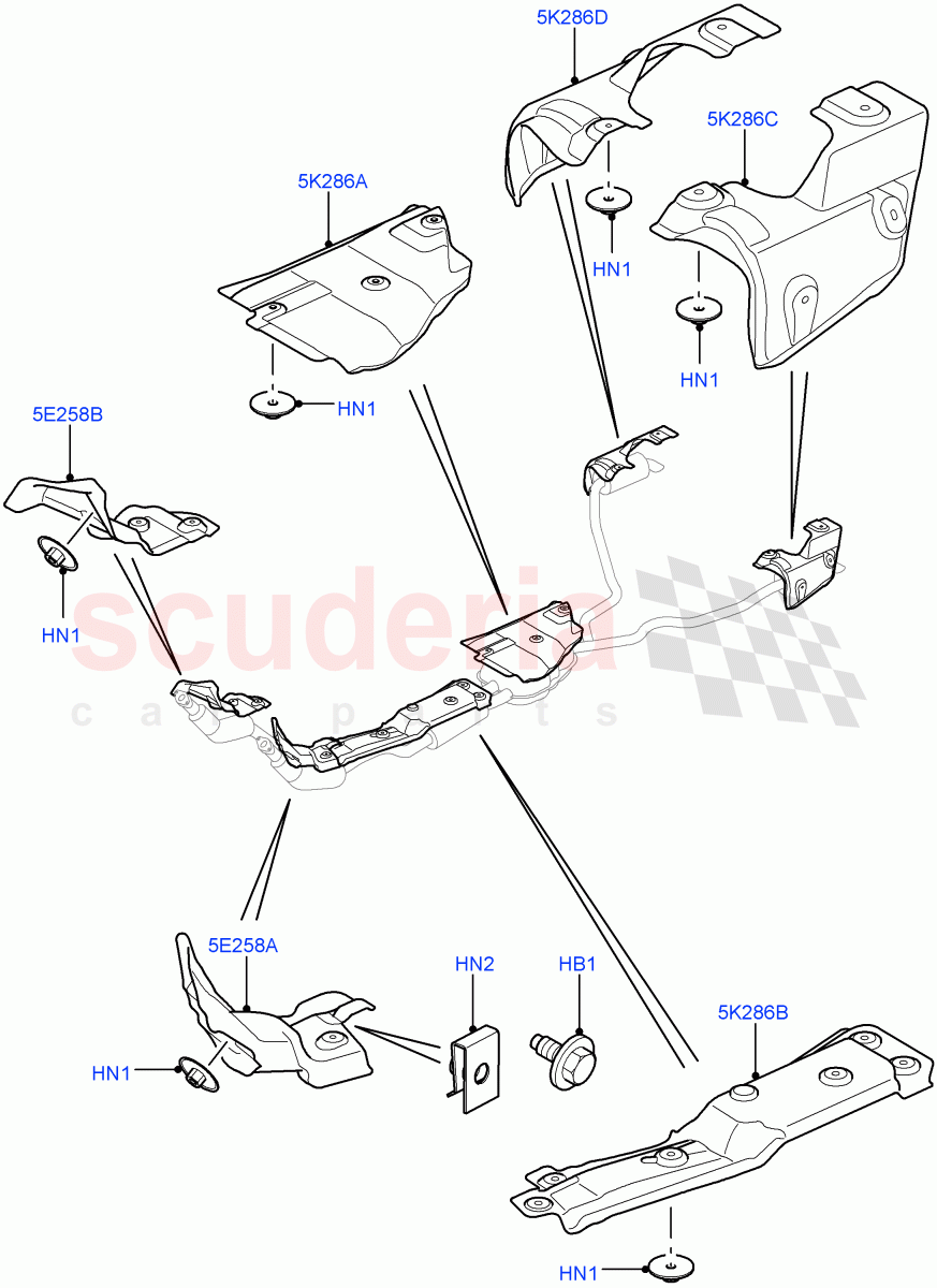 Heat Shields - Exhaust System (Cologne V6 4.0 EFI (SOHC)) ((V) FROMAA000001) of Land Rover Land Rover Discovery 4 (2010-2016) [4.0 Petrol V6]